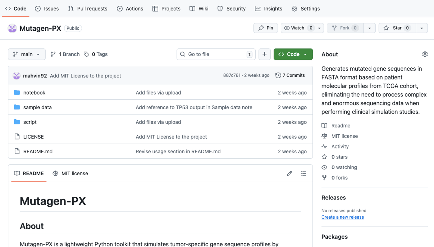 Mutagen-PX toolkit screenshot